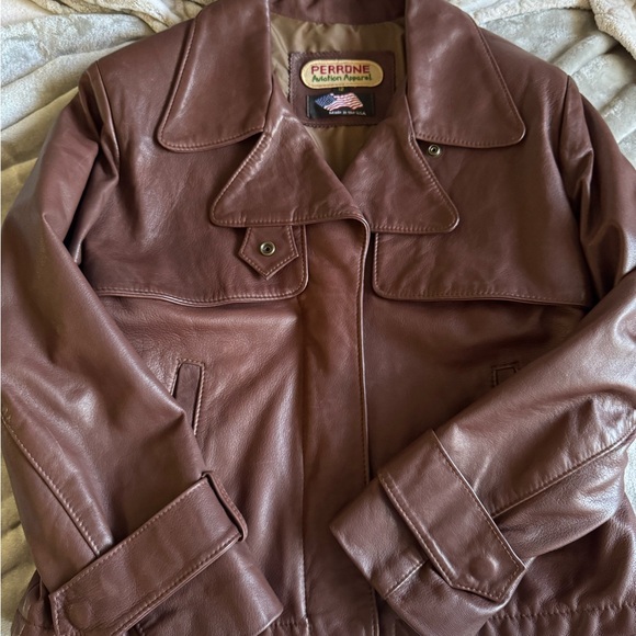 Vintage Perrone - Brown Leather Jacket! - Picture 1 of 6
